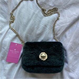 Kate Spade Green Faux Fur Crossbody Bag